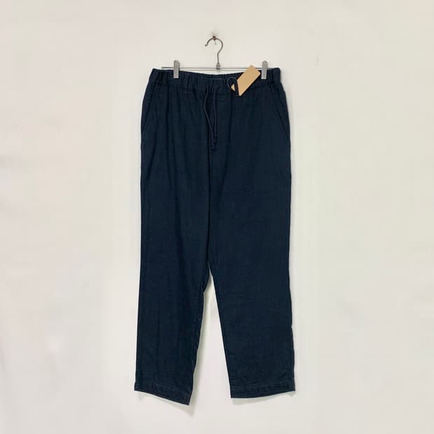이세이미야케 플랜테이션 밴딩 코튼 팬츠 면바지 M 32인치 네이비