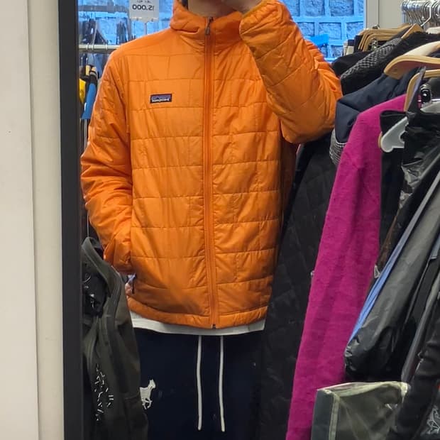 파타고니아 나노퍼프 후디 오렌지