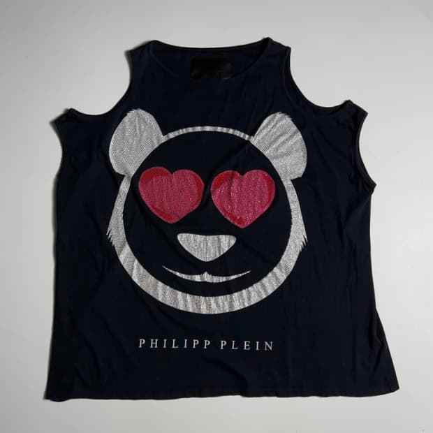 필립플레인 Philipp Plein 테디 베어 슬리브 리스 R2912