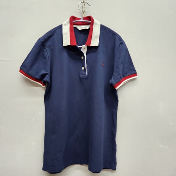 헤지스 로고 배색 디테일 반팔카라 S~M