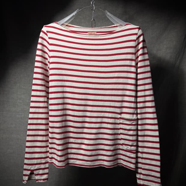 Kapital Boat Neck Border T shirt