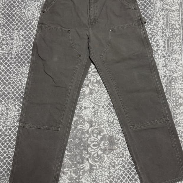 빈티지 칼하트 더블니 차콜 그레이34x32