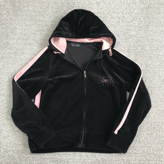 y2k 벨벳 후드집업