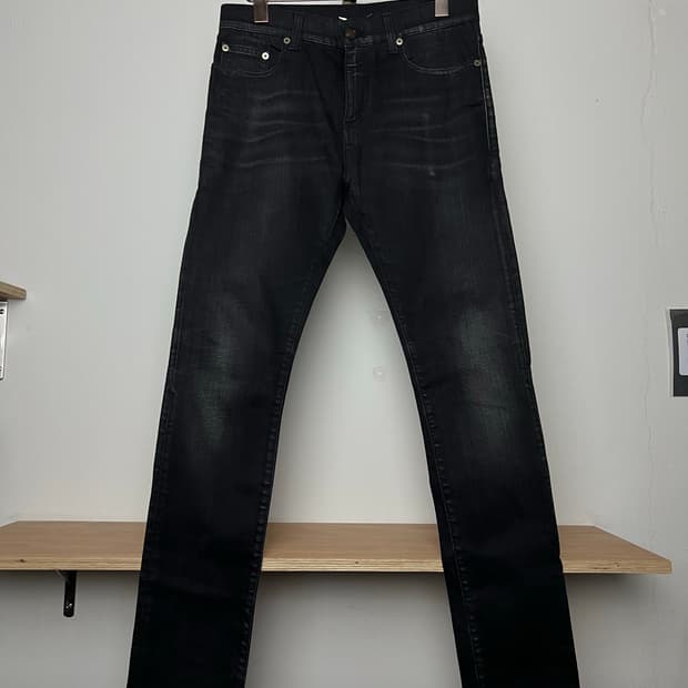 생로랑 에디 17SS 흑청 스키니 블랙진 