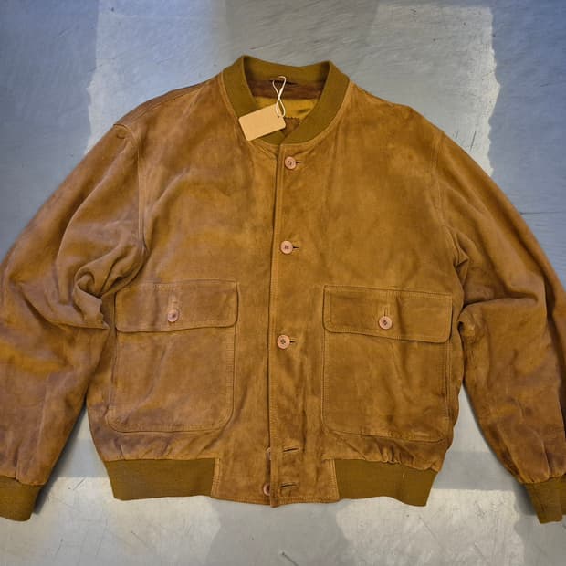 90s Suede leather bomber jacket