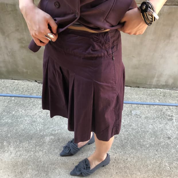 pleated shirring skirt 