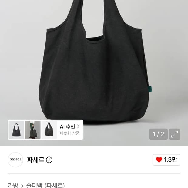 파세르 빈티지 쇼퍼백 [블랙]