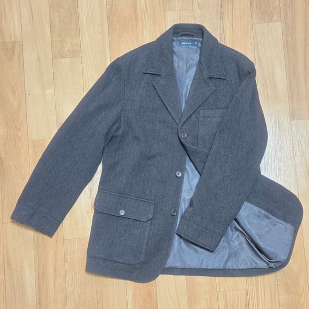 Nautica 노티카 남성 헤링본 다크 브라운 겨울 자켓, 코트