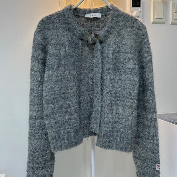 기준 벨티드 벨트 가디건 그레이 S