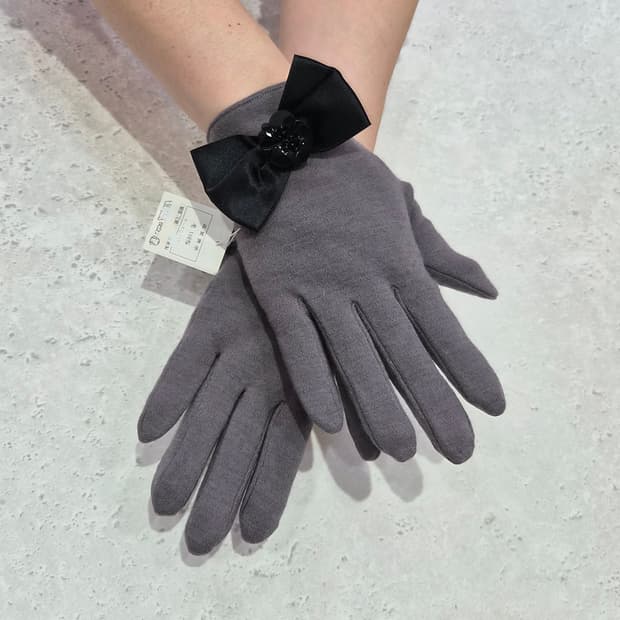 일본산 울 100% 벨벳리본 포멀 겨울장갑