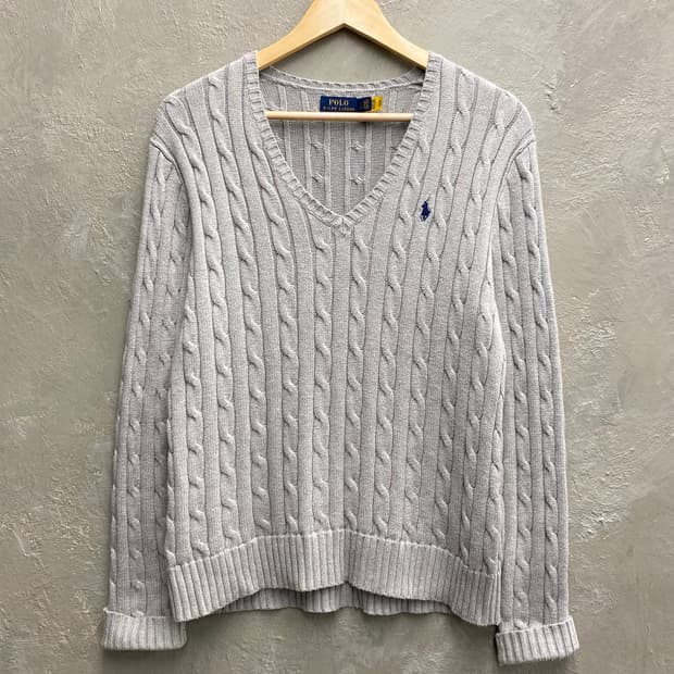 [L] Polo Ralph Lauren 폴로 랄프로렌 브이넥 케이블니트