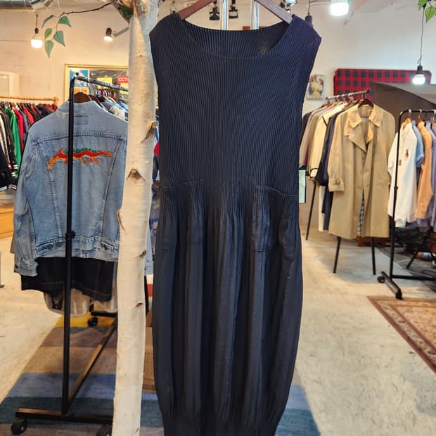 90s 제펜 민소매 플리츠 민소매 빈티지 원피스 미사용품