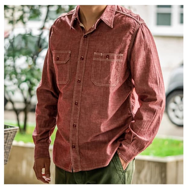 모모타로 진 샴브레이 셔츠 40