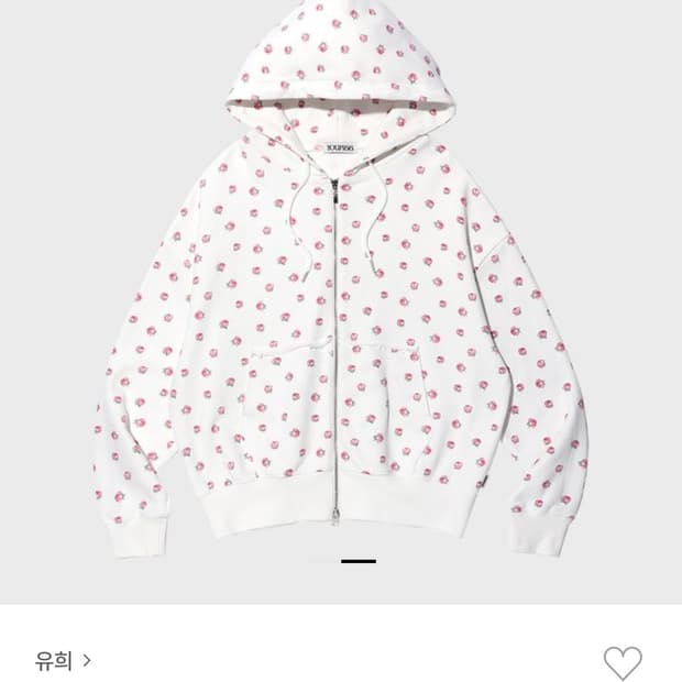 유희 FLOWER PATTERN HOOD ZIP-UP WHITE
