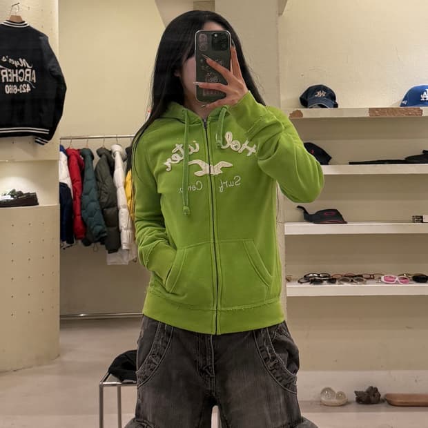 홀리스터 그린 아치로고 후드집업 U851
