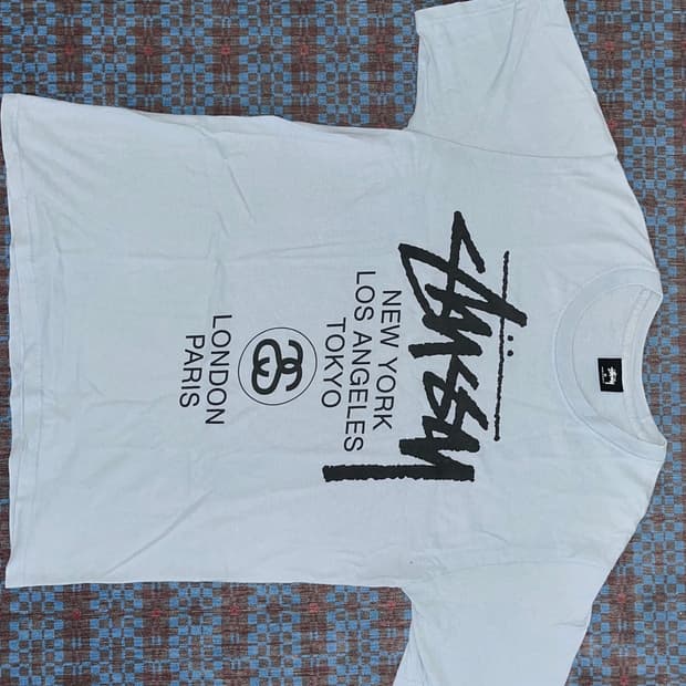 스투시 반팔 스카이블루