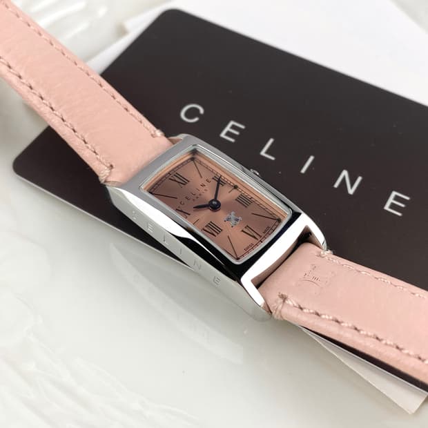  [FULL SET]CELINE lady pink square watch