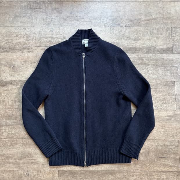 Acne Studios 네이비 울 집업 니트 S