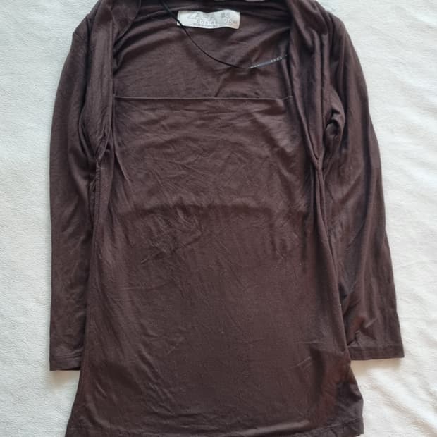 빈티지 히피 에스닉 오리엔탈 브라운 딱붙핏 탑