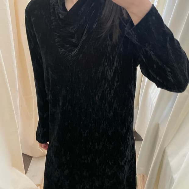 vintage black high neck long dress