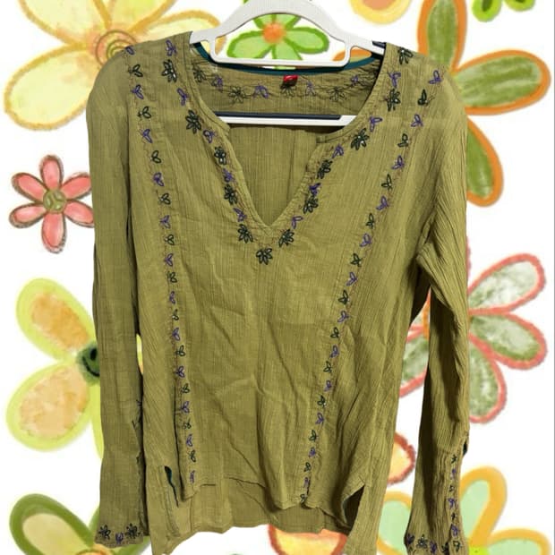 빈티지 히피 보헤미안 블라우스