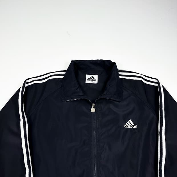 아디다스 레트로 박시 삼선 바람막이 자켓 (XL)