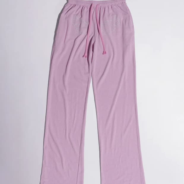 스컬프터 Wing Linen Like Sweatpants Pink