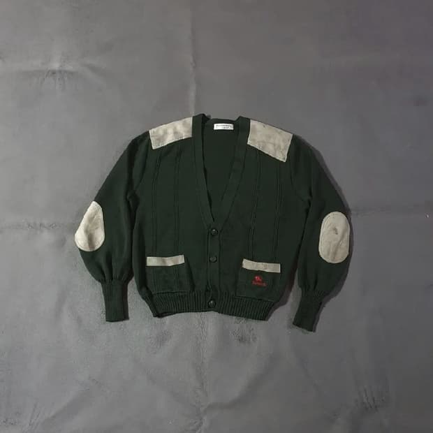 빈티지 90s 버버리 코만도 니트 가디건 XL