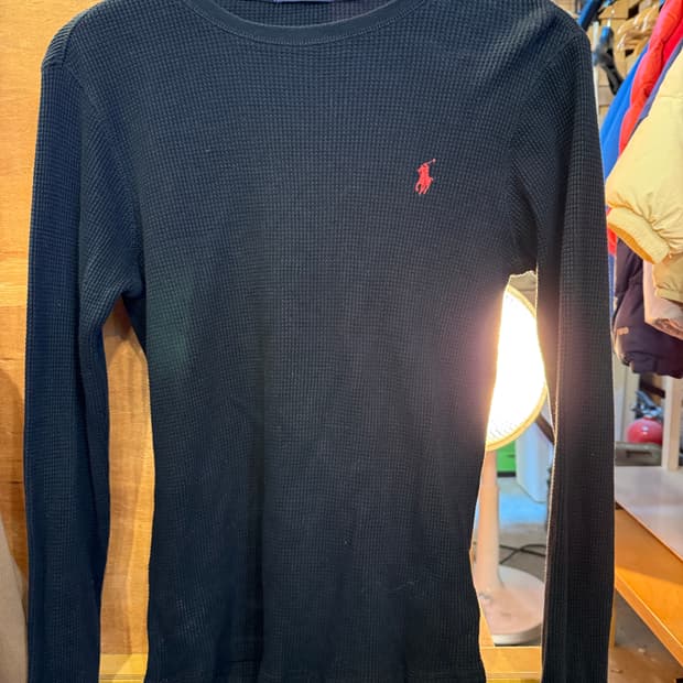 폴로 랄프로렌 레드포니 블랙 와플 롱슬리브