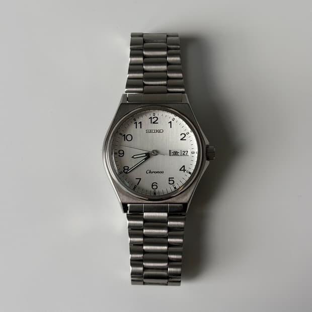 1980s Chronos Arabic Silver Quartz