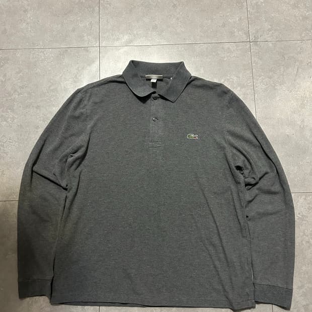 라코스테 차콜컬러 빈티지 pk코튼 셔츠 롱슬리브  100size  
