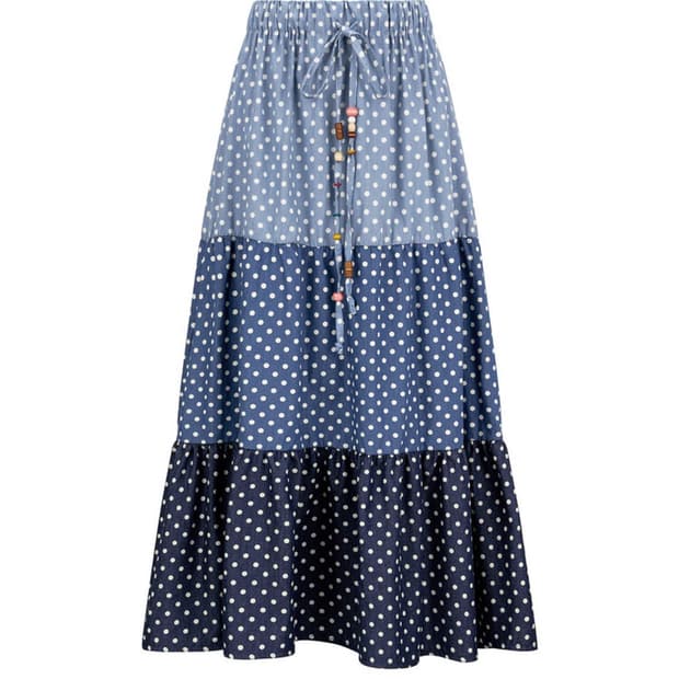 샵페어리 도트 데님 스커트