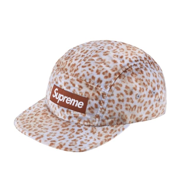 슈프림 모자 레오파드 벨벳 캠프캡 탄 - 24SS(현 거래가 34만원)