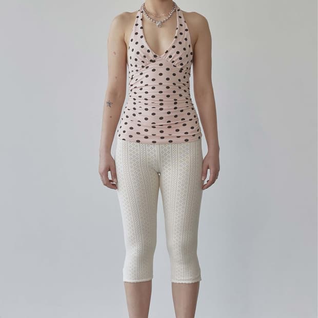 스컬프터 Dot Halter Top Pink