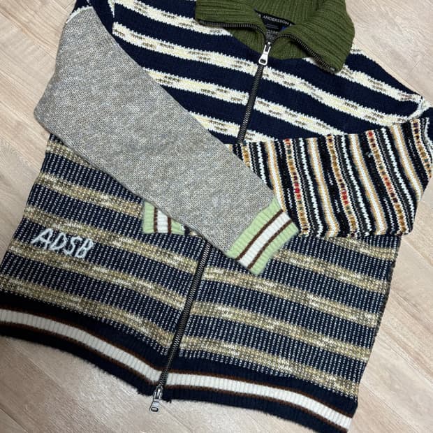 앤더슨벨 패치워크 니트 집업 / ADSB