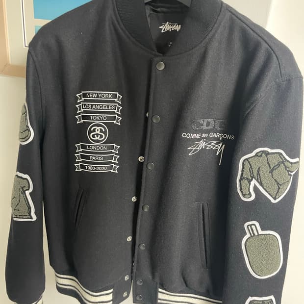 스투시 x CDG 바시티자켓 M