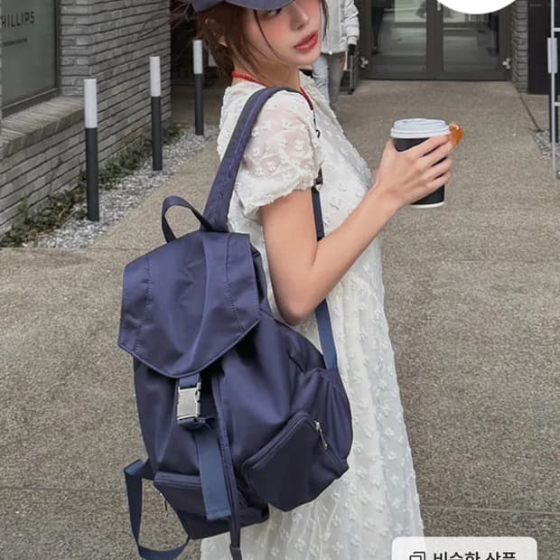 슈펜 헤비 나일론 투포켓 백팩 블랙