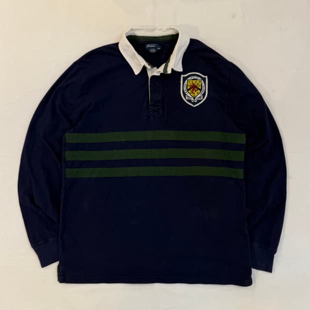 90s 폴로 랄프로렌 방패 치프키프 럭비 롱슬리브 카라티