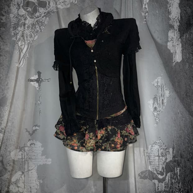 엑시즈팜 플라워 블랙 오리엔탈 크로셰 코디세트 