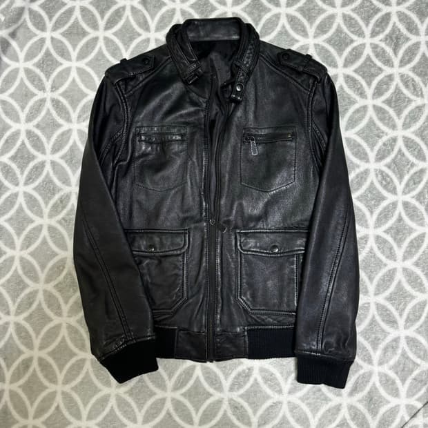 빈티지 포켓 레더 자켓