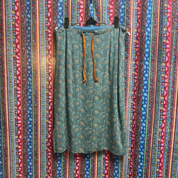 [빈티지] 페이즐리 패턴 미디스커트