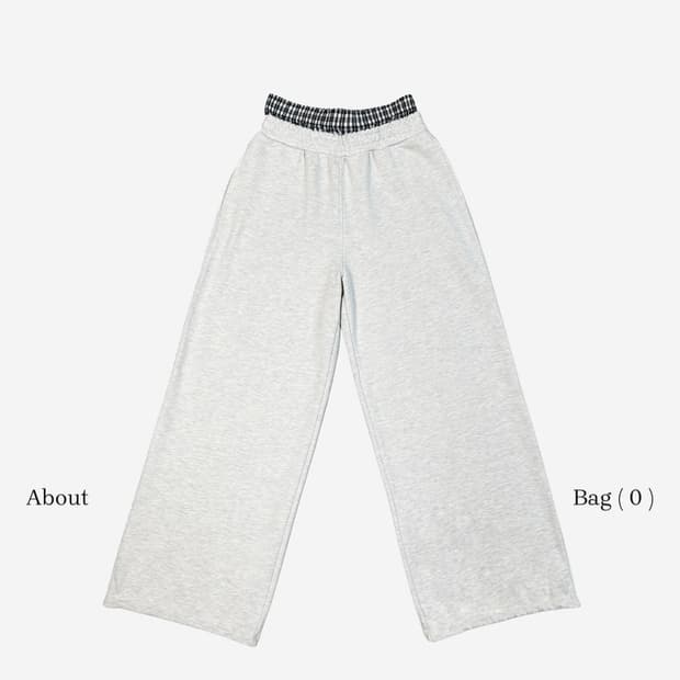 더미스테리어스호텔 체크 레이어드 팬츠