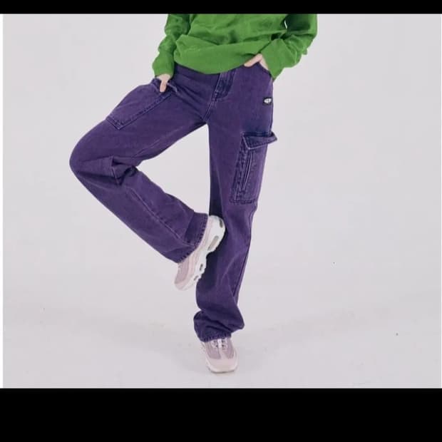 스컬프터 워싱 카고 데님 팬츠 딥퍼플
