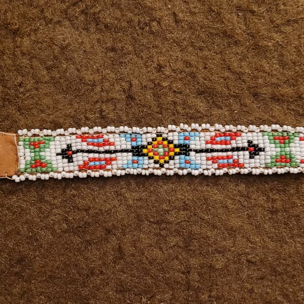 히피 &나바호 여성 비즈 가죽 팔찌(17*2)