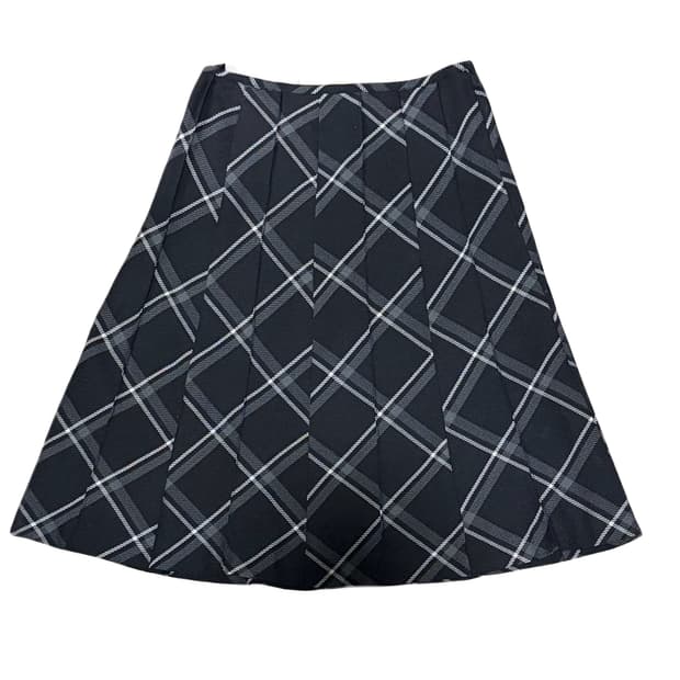 체크 미디스커트