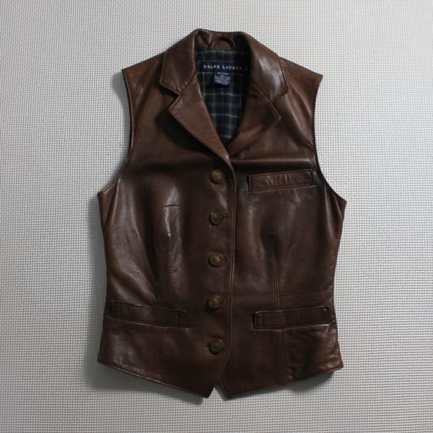 Ralph Lauren 가죽 베스트