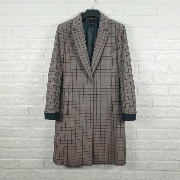 [66]미니멈 간절기 체크 롱 코트