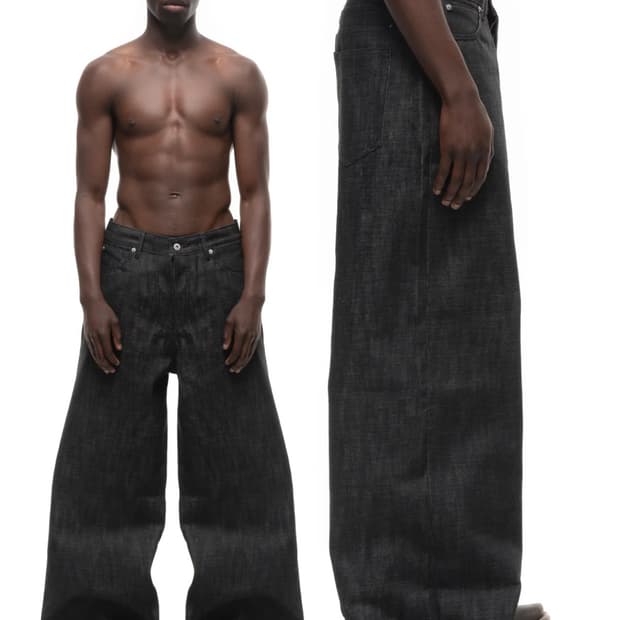 노페이스스튜디오 로우 데님 울트라 루즈핏 스트럭쳐 블랙