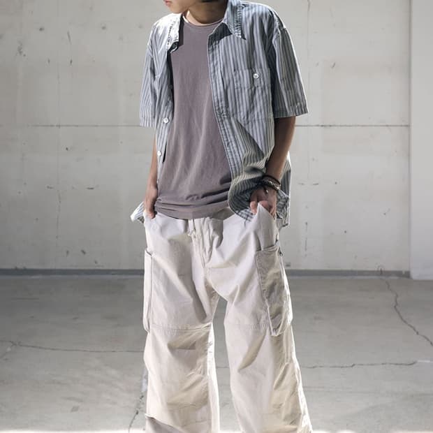 해칭룸 Zip cargo pants light gray