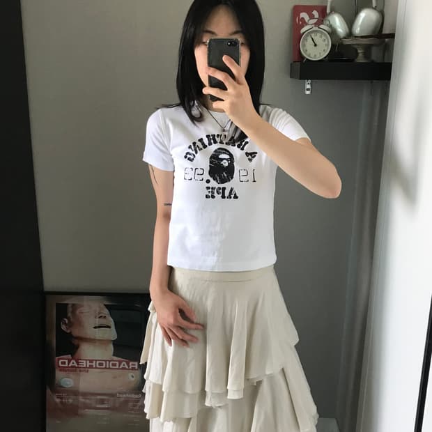 베이프 키즈 스텐실 컬리지 티셔츠